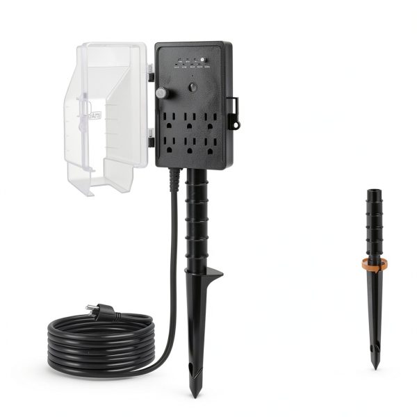 SURAIELEC Outdoor Timer 15FT Cord Dusk to Dawn Sensor-6