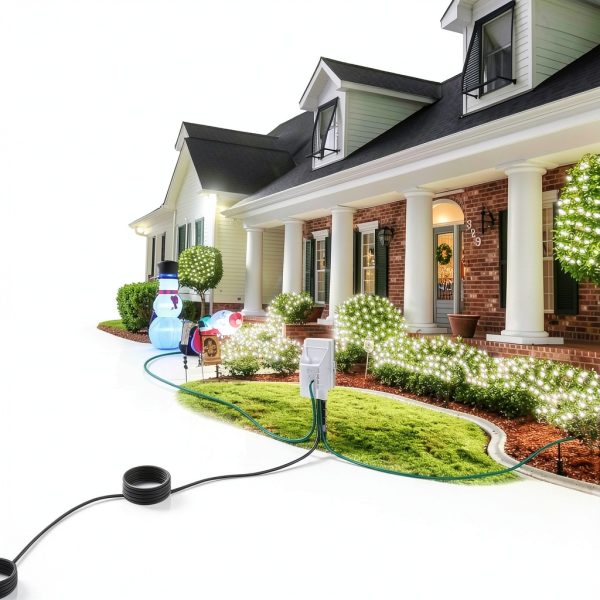SURAIELEC Outdoor Timer 15FT Cord Dusk to Dawn Sensor-2
