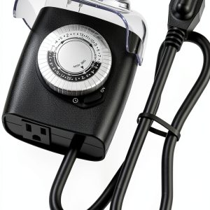 G-Homa Outdoor Light Timer Waterproof 48 Settings Black-0