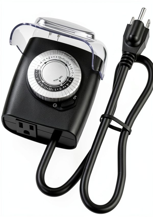 G-Homa Outdoor Light Timer Waterproof 48 Settings Black-0