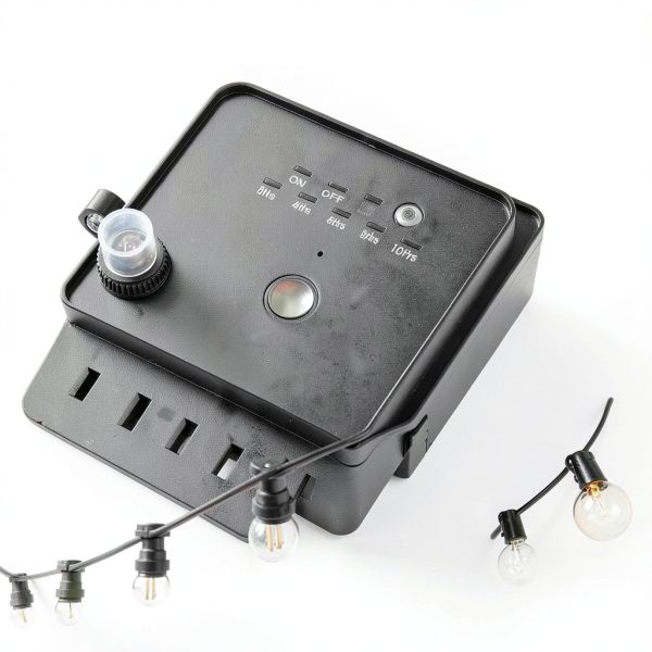 SURAIELEC Outdoor Timer 15FT Cord Dusk to Dawn Sensor-1