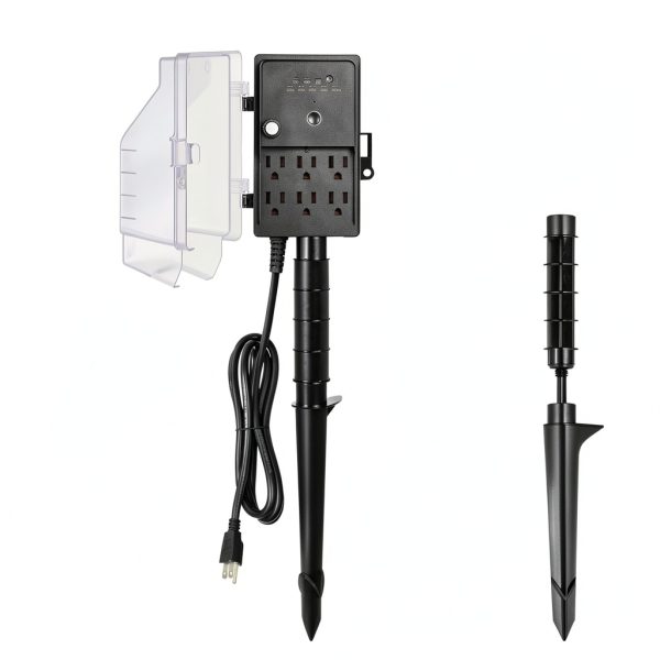 SURAIELEC Outdoor Timer Outlet Waterproof Six Outlet Stake-6