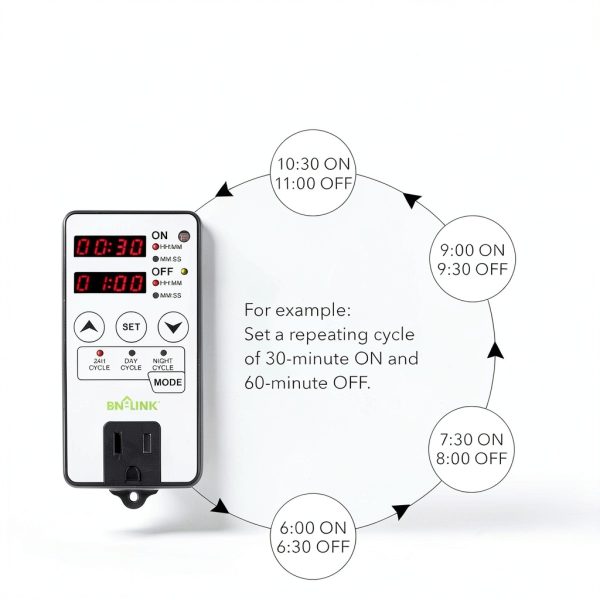 BN-LINK Digital Timer Plug-In Outlet 3 Settings Energy-4