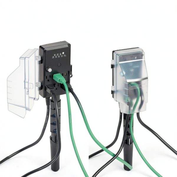 SURAIELEC Outdoor Timer 15FT Cord Dusk to Dawn Sensor-3