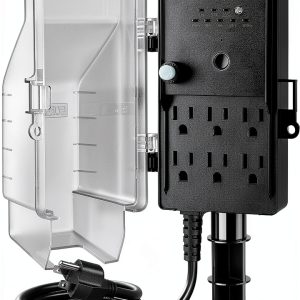 SURAIELEC Outdoor Timer Outlet Waterproof Six Outlet Stake-0