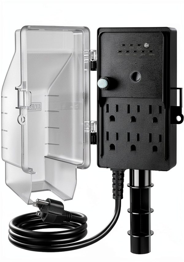 SURAIELEC Outdoor Timer Outlet Waterproof Six Outlet Stake-0