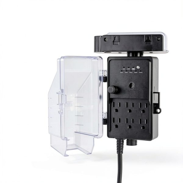 SURAIELEC Outdoor Timer 15FT Cord Dusk to Dawn Sensor-5