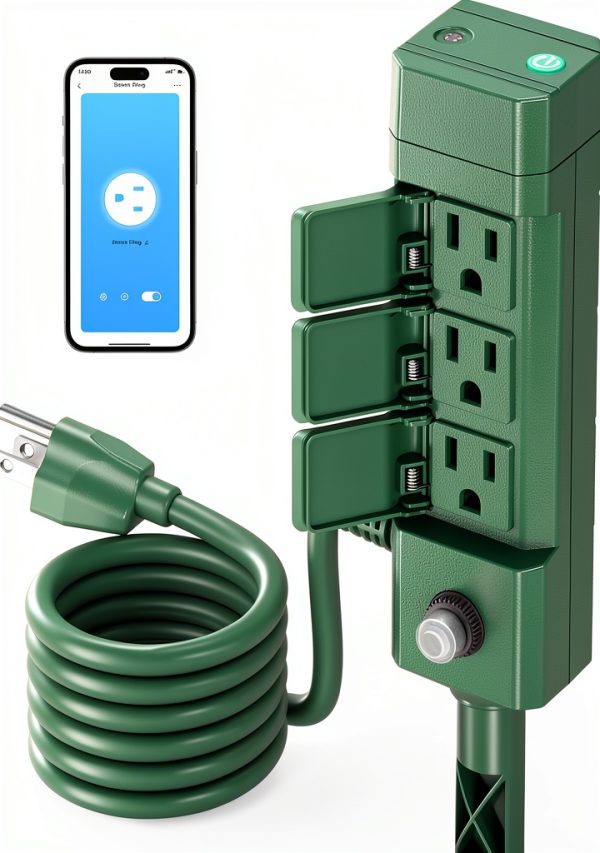 HBN Outdoor Smart Plug App Voice Control Green 13WT-0