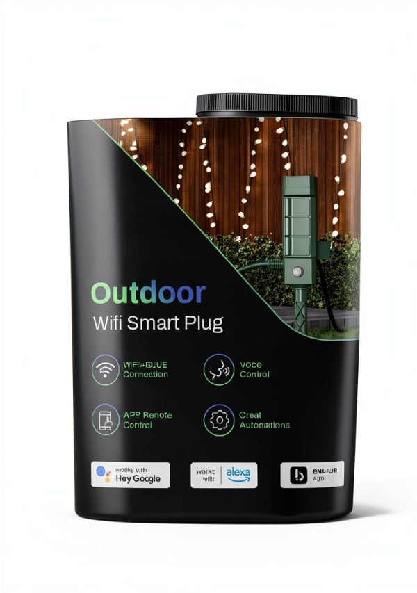 HBN Outdoor Smart Plug App Voice Control Green 13WT-1