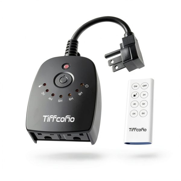 TiFFCOFiO Outdoor Timer Remote Control Waterproof Plug In-0