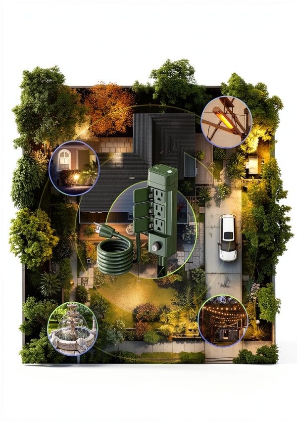 HBN Outdoor Smart Plug App Voice Control Green 13WT-4