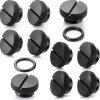 Hotop 10 Pcs Black G 1/4 PC Water Cooling Plug Fittings with O- Ring Stop Fitting for Computer Water Cooling System-0