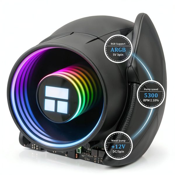 Thermalright Frozen Notte 240 Black ARGB V2 Water Cooling CPU Cooler,240Black CPU Cooler Specifications, Double PWM Fans, S-FDB Bearings, Suitable for AMD/AM4 AM5,Intel LGA 1700/1150/1151/1200/2011-3