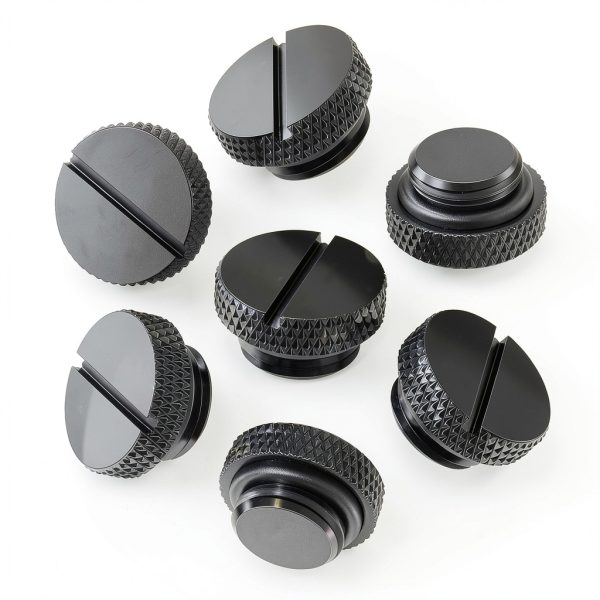 Hotop 10 Pcs Black G 1/4 PC Water Cooling Plug Fittings with O- Ring Stop Fitting for Computer Water Cooling System-5